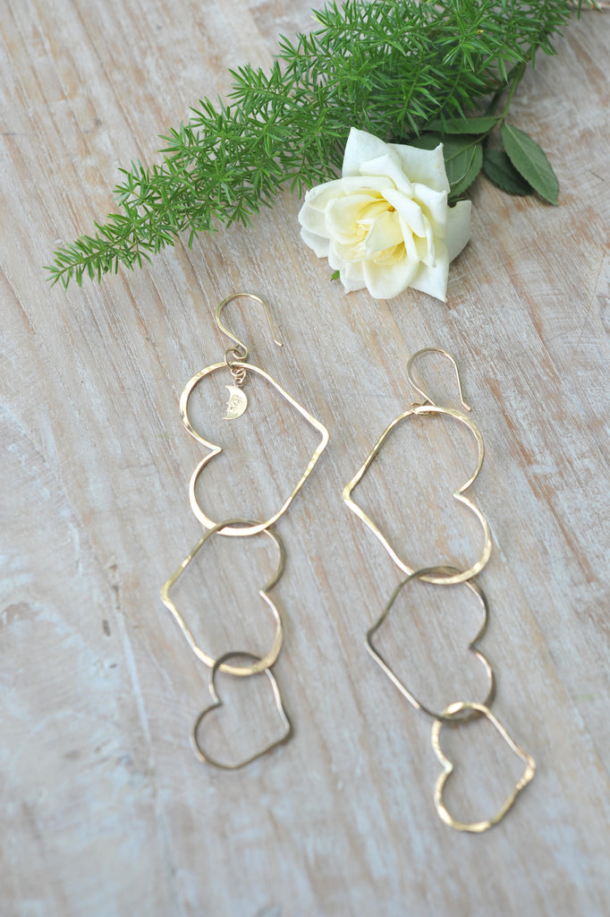 gold-fill-triple-heart-dangle-earrings